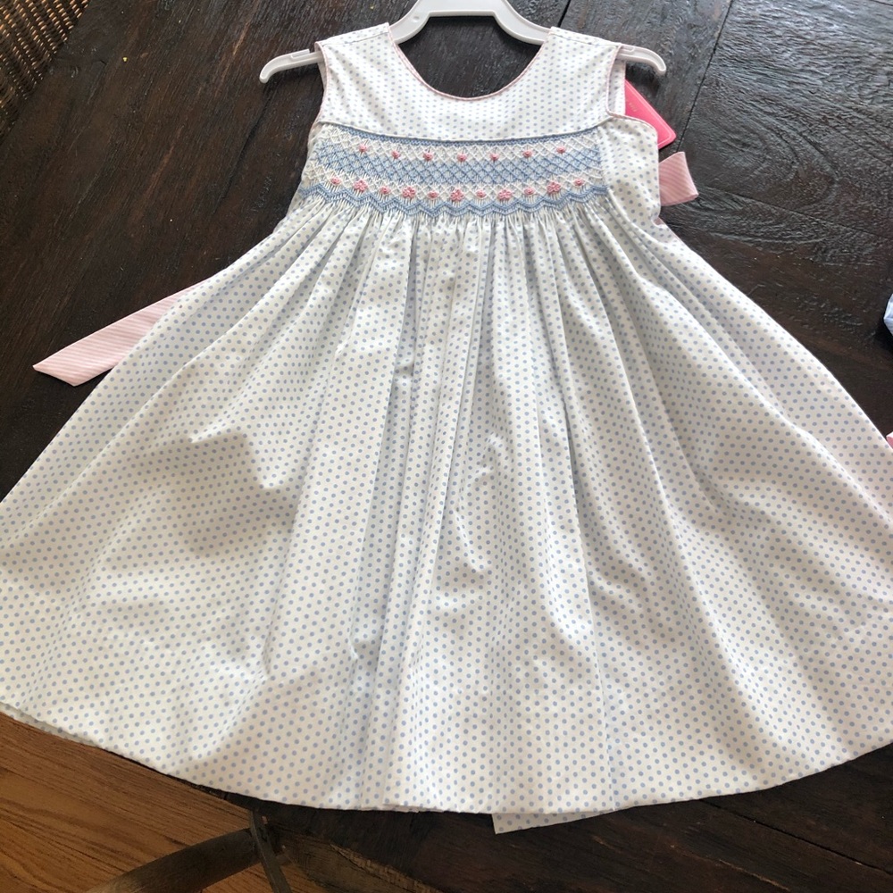 Bow Back Smocked Floral Dress NWT